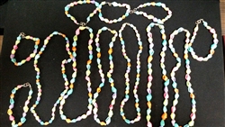 Dyed Nassa Necklace and Bracelet Set