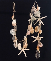 46 inch Rope Garland W/ Shells & Starfish