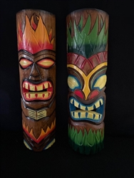 Wood Totem Pole Mask  20"