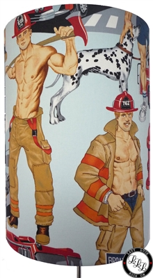 Firemen with blue background