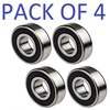 6007-2RS RadialBall Bearing Dual Sided Rubber Sealed Deep Groove (4PCS) Bore Dia. 35mm OD 62mm Width 14mm