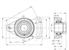 HCFA203 Adjustable Flange Cartridge Bearing Unit 17mm Mounted Bearing with Eccentric Collar lock