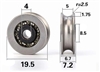 4mm Bore Bearing with 19.5mm Pulley U Groove Track Roller Bearing 4x19.5x6.7mm