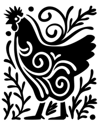 Chicken Folk Art Decal