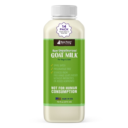 Raw Unpasteurized Goat Milk for Dogs & Cats, 16 fl oz - 14 ct (Bulk)