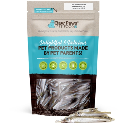 Frozen Whole Smelt for Dogs & Cats, 1 lb