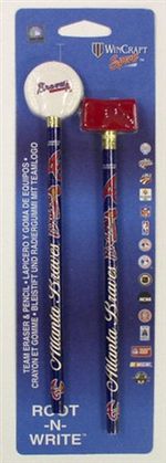 Atlanta Braves Pencil and Eraser Set