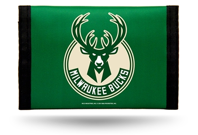 MILWAUKEE BUCKS GREEN NYLON TRIFOLD WALLET