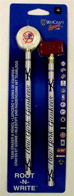 New York Yankees Pencil And Eraser Set