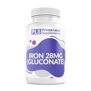 IRON 28mg (GLUCONATE) private label white label supplement