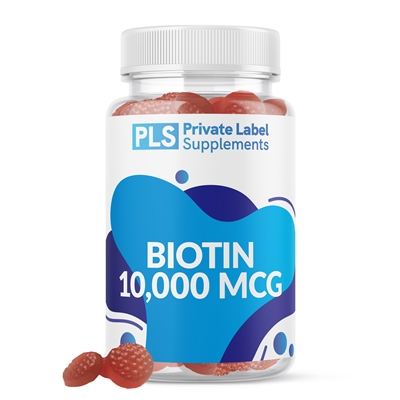 BIOTIN (10,000 mcg) Strawberry private label white label supplement