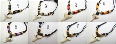 110201 -1 1/7" Mako Shark Teeth Necklace with Adjustable Double Cord