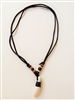 10210-1 Teeth Necklace with Black Satin Double Cord