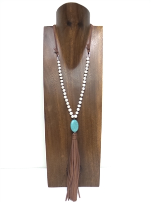 13003-2 Fresh Water Pearl with Tassel Necklace