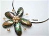 20670-23 Abalone 1 Flower Pendant w/Cable Necklace