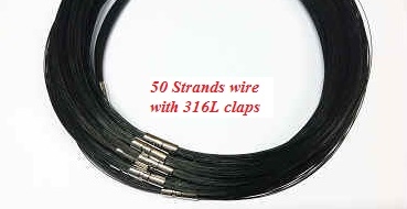 20719 50 Strands Wire Cable Necklace w/316L 18"