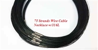 20720 75 Strands Wire Cable Necklace w/316L 18"