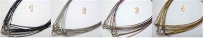 20727 6 Strands Wire Cable Necklace with 925 silver claps 16" & 18"