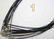 20728 12 Strands Wire Cable Necklace with 925 silver claps 16" & 18"