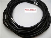 20747 4mm Rubber Leather Necklace w/316L 16", 18" 20"