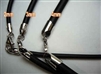 20750 4mm Rubber Leather Necklace w/925 Silver Claps 16", 18" 20"