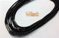 20754 4mm Braid Leather necklace with 316L 16", 18" & 20"