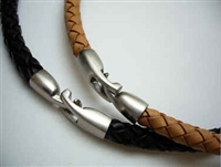 20764 6mm Braid Leather with Titanium Clap 18", 20"