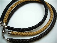 20766 10mm Leather Necklace with 925 Silver Clap 18", 20"