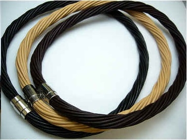20768 10mm Braid Leather Necklace with 316L Twist Claps 18", 20"