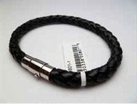 20801 Leather Bracelet with Stainless Steel