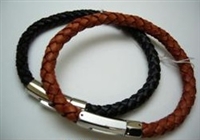 20804 Leather Bracelet with Stainless Steel Claps