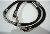 20807 Leather Bracelet with Stainless Steel Claps