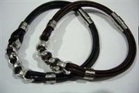 20808 Leather Bracelet with Stainless Steel Claps
