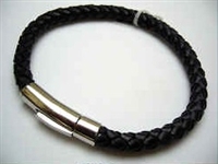 20816 Leather Bracelet with Stainless Steel Claps