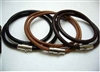 20824 Leather Bracelet with Stainless Steel Claps