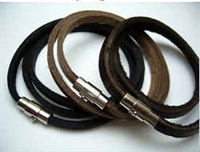 20825 Leather Bracelet with Stainless Steel Claps
