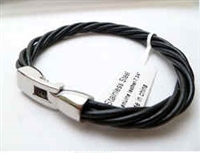 20828 Leather Bracelet with Stainless Steel Claps