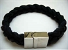 20832 Leather Bracelet with Stainless Steel Claps