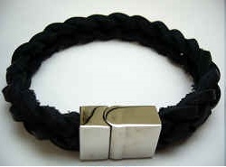 20832 Leather Bracelet with Stainless Steel Claps