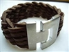 20833 Leather Bracelet with Stainless Steel Claps