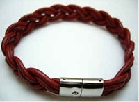 20840 Leather Bracelet with Stainless Steel Claps