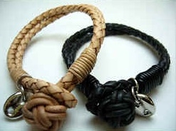 20842 Leather Bracelet with Stainless Steel Claps