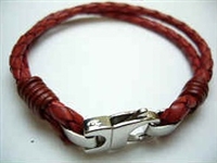 20843 Leather Bracelet with Stainless Steel Claps