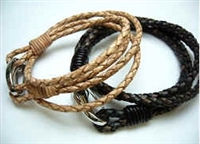 20846Leather Bracelet with Stainless Steel Claps