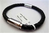 20854 Leather Bracelet with Stainless Steel Claps