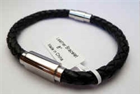 20854 Leather Bracelet with Stainless Steel Claps