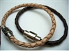 20862 Leather Bracelet with Stainless Steel Claps