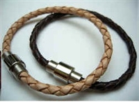 20862 Leather Bracelet with Stainless Steel Claps