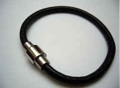 20863 Leather Bracelet with Stainless Steel Claps