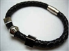 20864 Leather Bracelet with Stainless Steel Claps